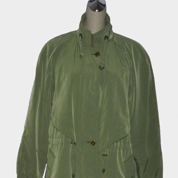 UTEX DESIGN SIZE S SMALL GREEN CHECKERED COAT JACKET WINDBREAKER - Picture 2 of 6